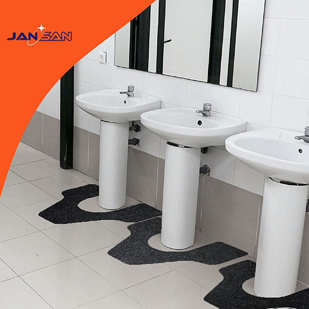 JanSan Commode Mat - Stick n' Go Adhesive, Waterproof, High Absorbency