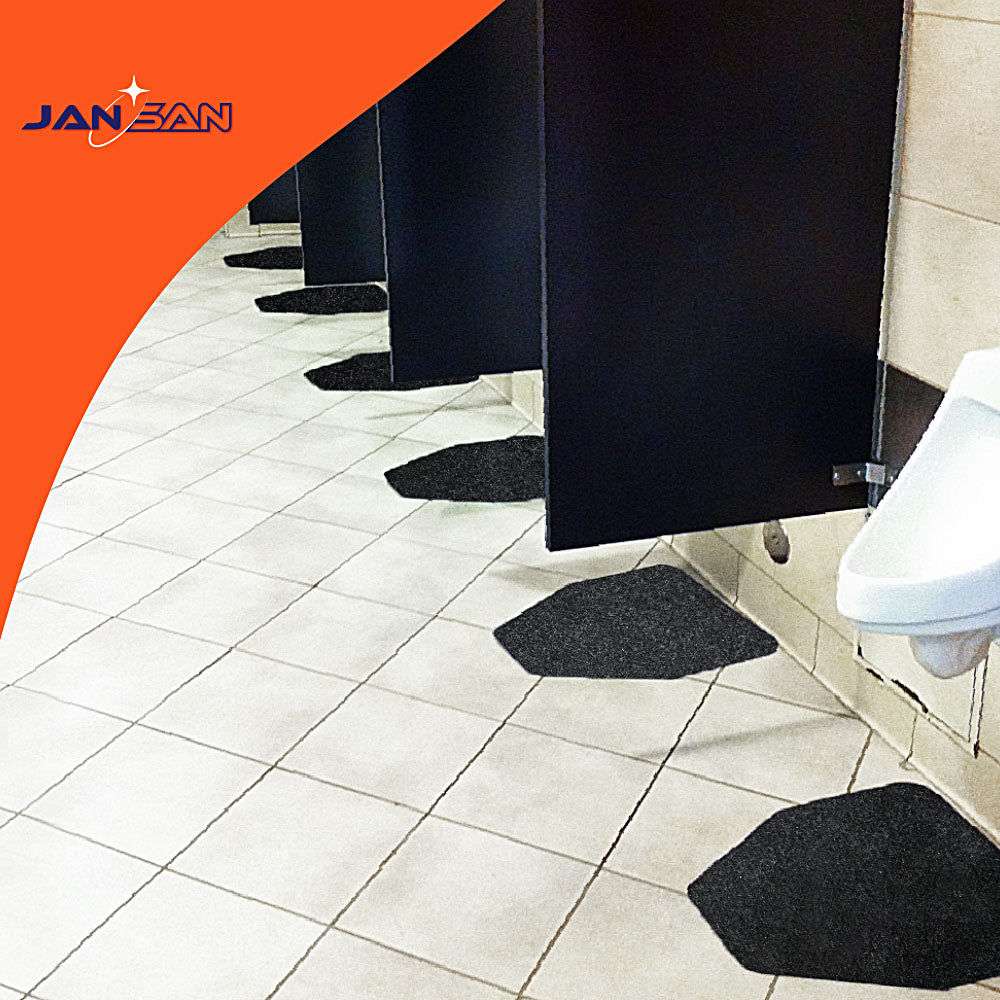 JanSan Urinal Mat - Stick n' Go Adhesive, Waterproof, High Absorbency - 10PK